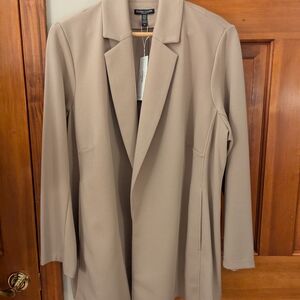 Eileen Fisher Tan Blazer Lightweight Suit Jacket